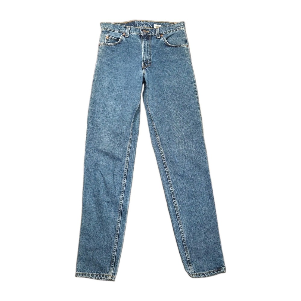 Vintage 1996 Levis 550 Orange Tab Blue Tapered Relaxed Denim Jean Made USA 30×34